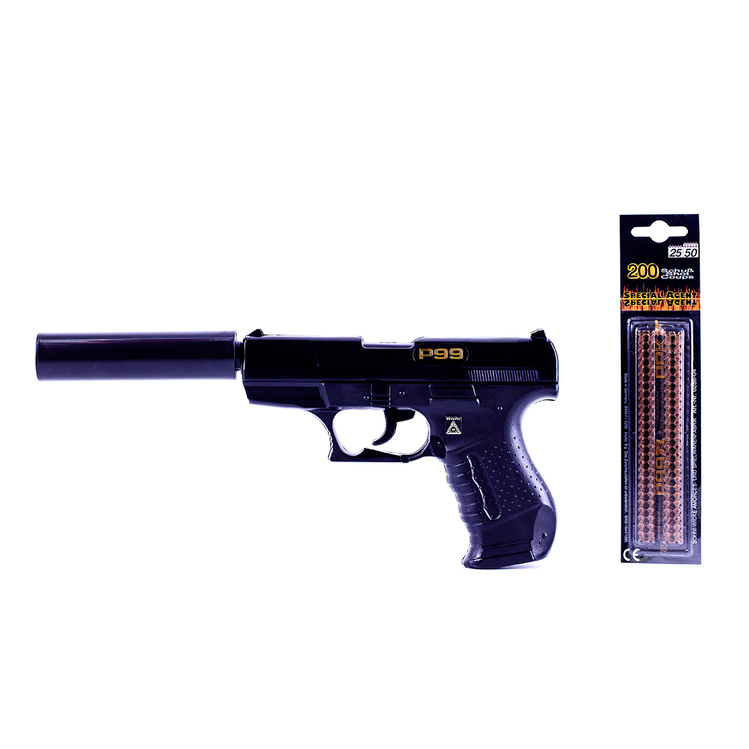 Παιδικό Πιστόλι Πράκτορα P99 με σιγαστήρα
